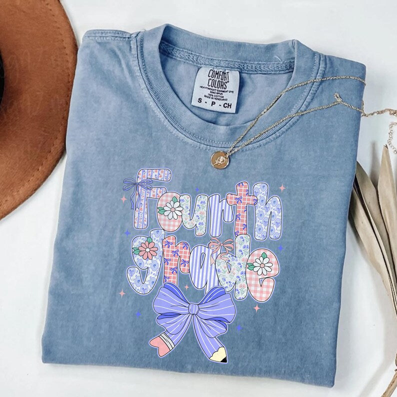 Preppy Back to School Floral PNG Bundle Png, First Day of School PNG, Preppy School Png, School Bundle Png, First/Second/Third Grade Design